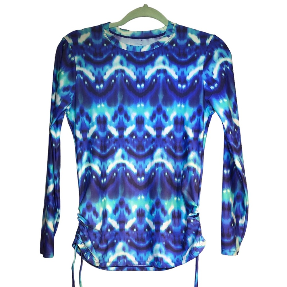 MAR BY VIX Tie-Dye Long Sleeve Swim Top Size Medium